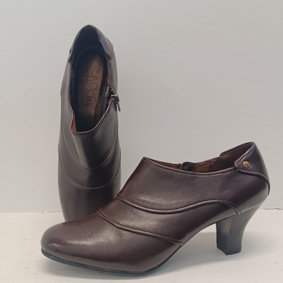 Life Stride Soft Systems Shoes Women's Size 8M Brown Zipper Block Heel Loafers - Picture 1 of 9